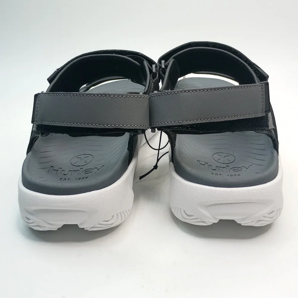 Hurley Oceanside Sport Sandals Men Size 12 Grey Black Strappy 1961927